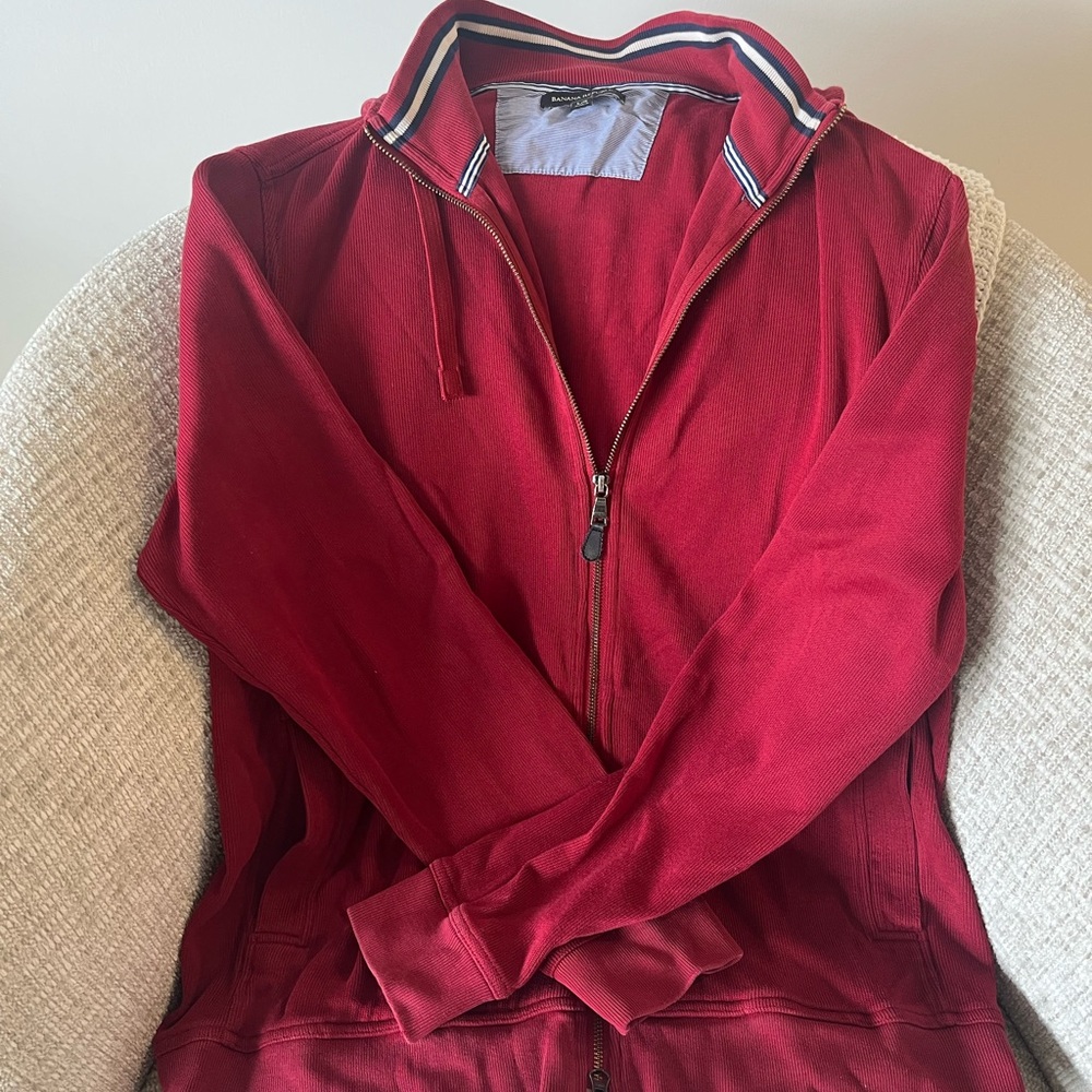 Men’s Red Long Sleeve Zip Up